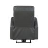 Power Reclining Chair 1pc Gray Faux Leather Upholstered Modern Contemporary Power Motion Reclining