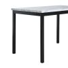 Noyes Metal Dining Table with Laminated Faux Marble Top, Off-white