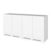 Kitchen Cabinet Durham, Four Doors, White Finish