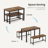 Dining Table Set, Bar Table with 2 Dining Benches, Kitchen Table Counter with Chairs, Industrial for Kitchen Breakfast Table, Living Room, Party Room