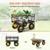 VEVOR Steel Garden Cart, Heavy Duty 1400 lbs Capacity, with Removable Mesh Sides to Convert into Flatbed