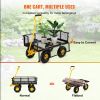 VEVOR Steel Garden Cart, Heavy Duty 900 lbs Capacity, with Removable Mesh Sides to Convert into Flatbed