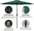 Outdoor Market Table Patio Umbrella with Button Tilt, Crank and 8 Sturdy Ribs for Garden, Deck, Lawn, Backyard & Pool