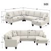 [VIDEO provided] [New] 108*85.5" Modern U Shape Sectional Sofa, 7 Seat Fabric Sectional Sofa Set with 3 Pillows Included for Living Room, Apartment