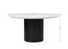 ACME Jaramillo Round Dining Table, Engineering Marble Top & Black Finish DN02141