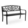 50" Iron&PVC Outdoor Courtyard Decoration Park Leisure Bench