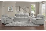 Plush Seating Comfortable Sofa 1pc Gray Textured Fabric Channel Tufting Solid Wood Frame Modern Living Room Furniture