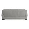 Plush Seating Comfortable Sofa 1pc Gray Textured Fabric Channel Tufting Solid Wood Frame Modern Living Room Furniture