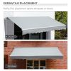 Outsunny 12' x 8' Retractable Awning Patio Awnings Sun Shade Shelter with Manual Crank Handle