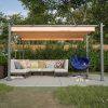 10' x 13' Aluminum Patio Pergola with Retractable Pergola Canopy, Backyard Shade Shelter for Porch, Outdoor Party, Garden, Grill Gazebo