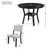 5-Piece Kitchen Dining Table Set Round Table with Bottom Shelf, 4 Upholstered Chairs for Dining Room(Espresso)