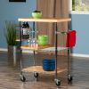 Madera Utility Kitchen Cart; Bamboo and Chrome