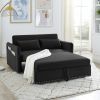 MH" Sleeper Sofa Bed w/USB Port, 3-in-1 adjustable sleeper with pull-out bed, 2 lumbar pillows and side pocket