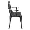 38in Outdoor Orchid Back Aluminum Bench Black