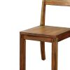 Dark Oak Rustic Style Solid wood Kitchen Set of 2pc Dining Chairs Panel Back Chairs Dining Room