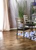 Contemporary Silver Metal 2pc Dining Chairs Black Microfiber Seat Dining Room Ladder Back Chair Satin Plated Powder Coating