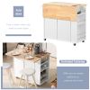 Kitchen Island with Power Outlet,Kitchen Storage Island with Drop Leaf and Rubber Wood,Open Storage and Wine Rack,5 Wheels