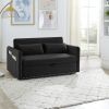 MH" Sleeper Sofa Bed w/USB Port, 3-in-1 adjustable sleeper with pull-out bed, 2 lumbar pillows and side pocket