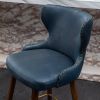 Nevis Mid-century Modern Faux Leather Tufted Nailhead Trim Counter Stool Set of 2, Blue