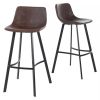 Set of 2 30" Dax Faux Leather Barstool Brown