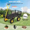 VEVOR Steel Garden Cart, Heavy Duty 500 lbs Capacity, with Removable Mesh Sides to Convert into Flatbed