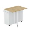 Multi-Functional Kitchen Island Cart with 2 Door Cabinet and Two Drawers,Spice Rack, Towel Holder, Wine Rack