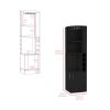 Corner Bar Cabinet Atanasio, 8 Wine Cubbies, Double Door, Black Wengue Finish