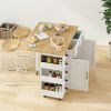 Multi-Functional Kitchen Island Cart with 2 Door Cabinet and Two Drawers,Spice Rack, Towel Holder, Wine Rack