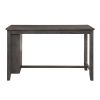 Modern Gray 1pc Counter Height Table with Built-in Shelves Wooden Multifunctional Kitchen Dining Room Furniture