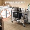 VEVOR Kitchen Utility Cart, 3 Tiers, Wire Rolling Cart w/ 450LBS Capacity, Steel Service Cart on Wheels