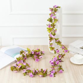 1pc 98.43inch/8.2ft Rose Artificial Flowers; Artificial Flower Christmas Garland; Fake Rose Vine For Wedding Home Room Decoration Spring Autumn Garden (Color: Light Purple, Quantity: 1pc)