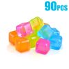 60/90pcs Square/Fruit Shaped Reusable Ice Cubes Plastic Multicolour Ice Cube Picnic Keep Drink Cool Physical Cool Party Bar Tool