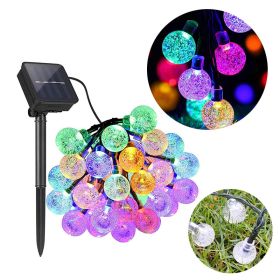 8 Modes Solar String Lights Outdoor LED Crystal Globe Light Waterproof Fairy Lights Garlands For Christmas Party Outdoor Decor (Emitting Color: Corlorful, Wattage: 5M 8 Modes 20led)