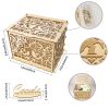 Wooden Wedding Card Boxes Case With Lock DIY Couple Deer Bird Flower Pattern Grid Card Wooden Box Birthday Wedding Supplies