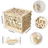 Wooden Wedding Card Boxes Case With Lock DIY Couple Deer Bird Flower Pattern Grid Card Wooden Box Birthday Wedding Supplies