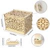 Wooden Wedding Card Boxes Case With Lock DIY Couple Deer Bird Flower Pattern Grid Card Wooden Box Birthday Wedding Supplies