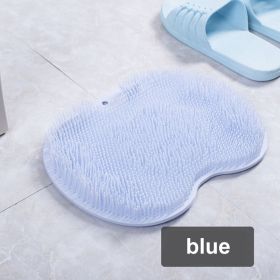 1pc Massage Pad Shower Foot Massage Mat TPR Bath Foot Massage Pads Mat Scrub Washing Back Bathroom Anti-Slip Pad Clean Dead Skin (Color: Blue, Ships From: China)