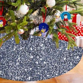 Christmas Tree Skirt, Sequins Tree Skirts for Xmas Tree Decorations (Color: Silver, size: 122cm)