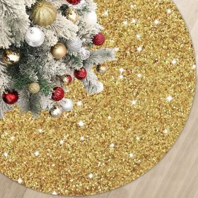 Christmas Tree Skirt, Sequins Tree Skirts for Xmas Tree Decorations (Color: Gold, size: 122cm)