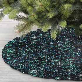 Christmas Tree Skirt, Sequins Tree Skirts for Xmas Tree Decorations (Color: Green, size: 78cm)