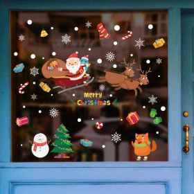 Christmas Window Clings 5Pack, Xmas Decals Decorations Holiday Christmas Window Descoration (Color: style 4)