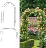 Black Garden Arch Arbors, Trellis for Climbing Plants Outdoor 6-8ft, Two Way Assemble Wedding Decoration Metal Arch