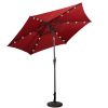 9 Feet Patio LED Solar Umbrella with Crank