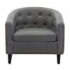 PU Leather Tufted Barrel ChairTub Chair for Living Room Bedroom Club Chairs