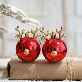 2pcs Elk Christmas Balls Ornaments Xmas Tree Hanging Bauble Pendant Christmas Decorations for Home New Year Party Navidad 2024 (Varient: 2 pcs D)