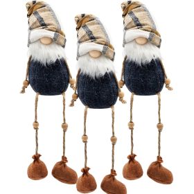 Christmas Gnomes Decorations, Christmas Table Home Ornaments for Holiday Party Gifts (Material: Polyester Blend, Color: Blue+Brown)