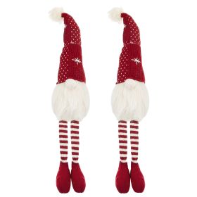 Christmas Gnomes Decorations, Christmas Table Home Ornaments for Holiday Party Gifts (Material: Polyester, Color: White+Red)