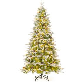 6/7.5/9 FT Pre-Lit Artificial Christmas Tree with 765/1135/1871 Tips and 280/470/690 Warm-White LED Lights (size: S)