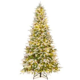 6/7.5/9 FT Pre-Lit Artificial Christmas Tree with 765/1135/1871 Tips and 280/470/690 Warm-White LED Lights (size: M)