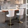 A&A Furniture,Golden Swivel Velvet Barstools Adjusatble Seat Height from 25-33 Inch